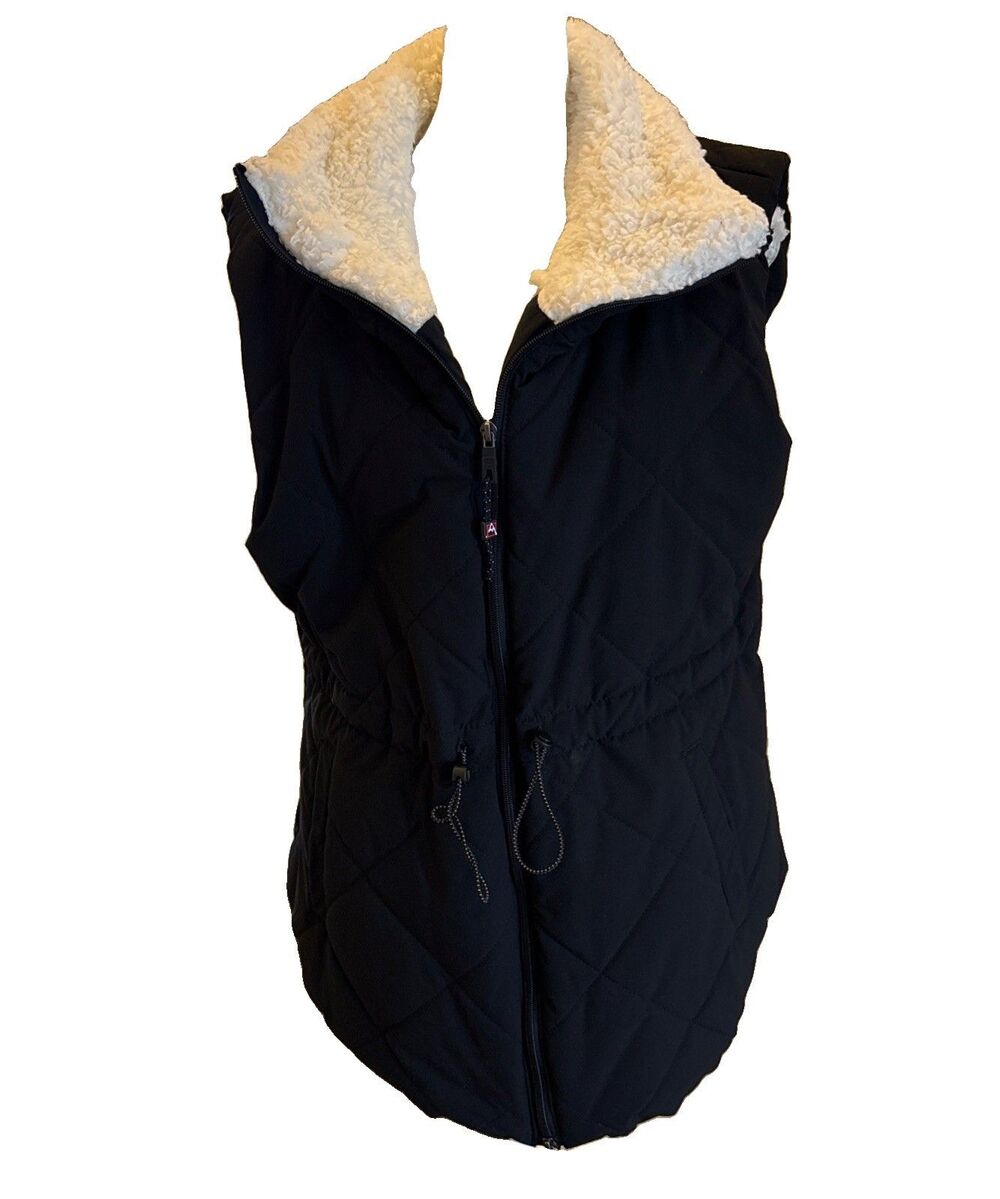 Avalanche Women's Black Full Zip Fleece Lined Long Vest Size L
